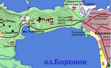 Карта Курорта Боровое Казахстан